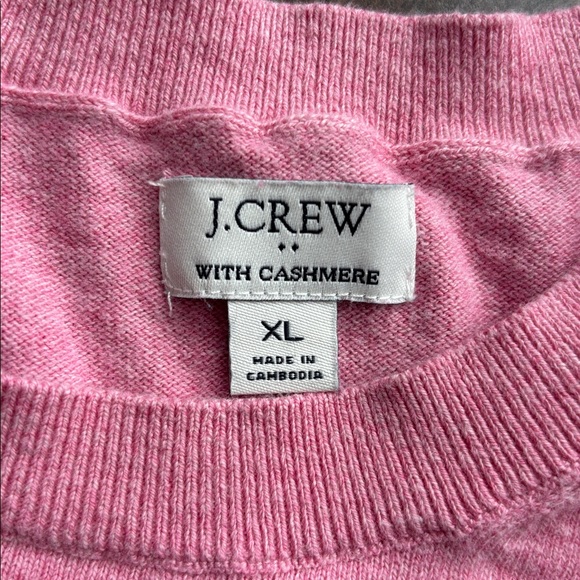 J. Crew Cashmere Blend Pink Top XL Short-Sleeve Sweater Pink Lady Balletcore - Picture 11 of 14